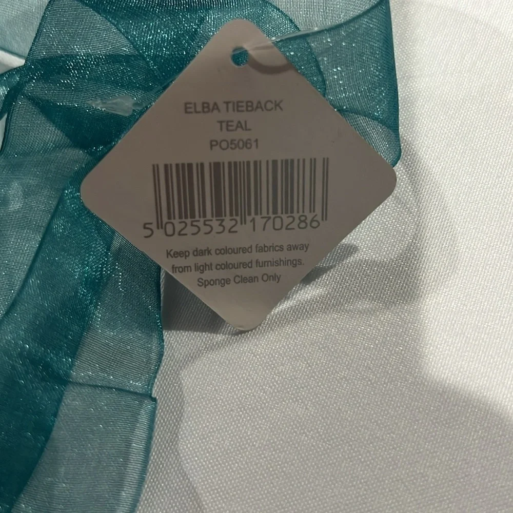 TWO Paoletti Elba tiebacks. Teal. NWT.